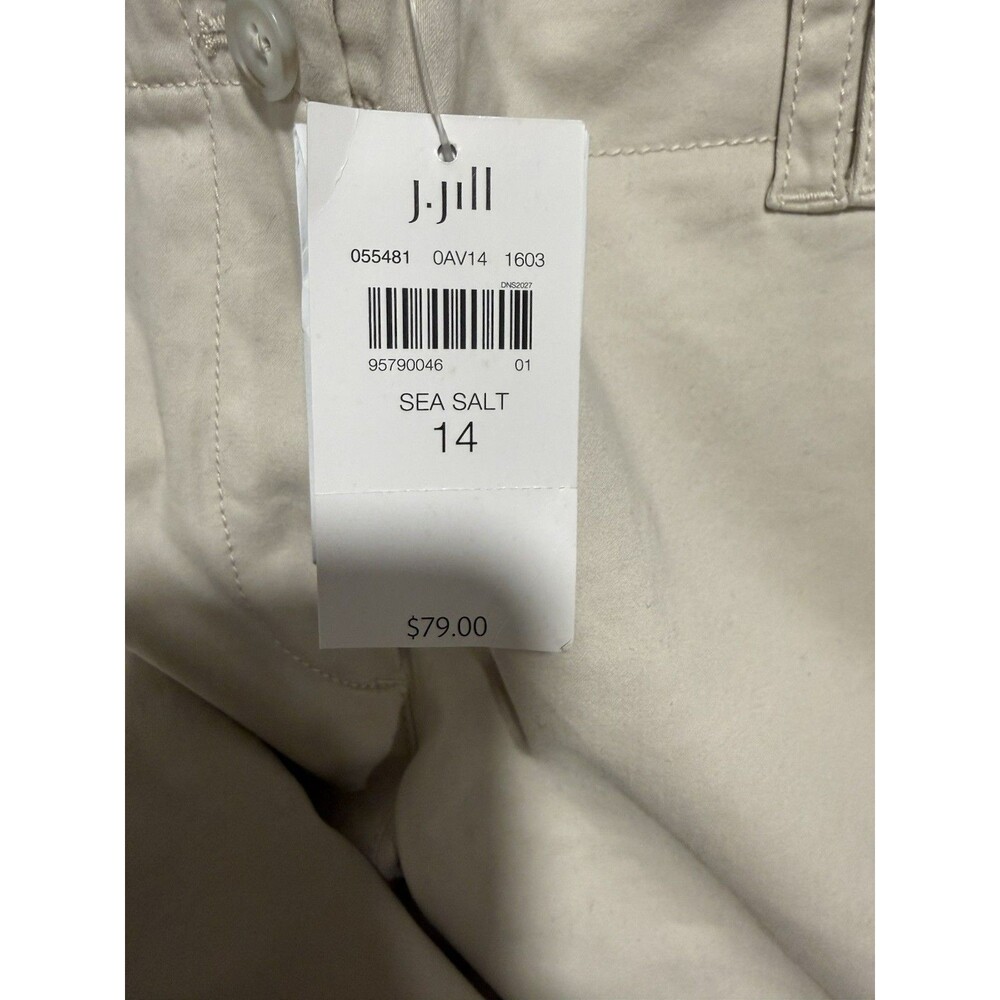 J. Jill Live In Chino Sea Salt Beige Cotton Blend Pants-Size 14 NWT! - Picture 6 of 7